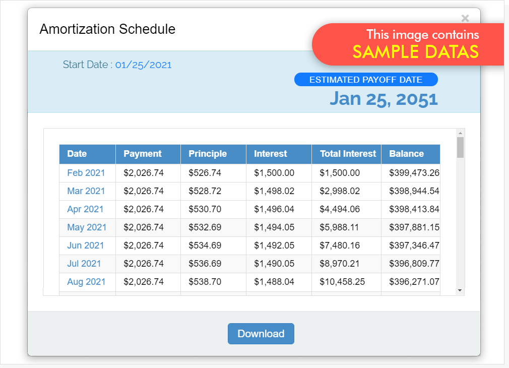 Download Amortization Schedule